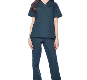 <b>Women</b> Green <b>Scrub</b> <b>Set</b> Cotton Polyester Woven Hospital Uniforms with Needle Detection Feature sustainable <b>scrubs</b> recycled fabric - Product Image 3