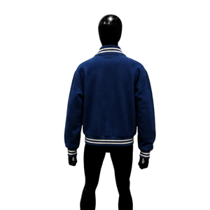 Molde de Chaqueta Universitaria Azul, Vista Frontal, Chaqueta Bomber Premium en Blanco, Plantilla Realista para Diseño de Ropa por Sublimación, Alta Resolución - Product Image 2