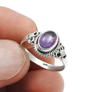 Anillo de Cóctel de Amatista Natural, Hecho con Plata de Ley 925, Accesorio Decorativo de Moda Popular, Joyería Boho a la Moda - Product Image 3