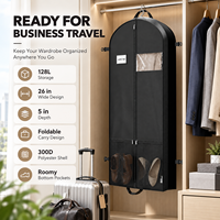 Sac de rangement de voyage réutilisable en non-tissé extra large 128L 60 pouces avec poches en maille pour porte-nom et sangle de compression pour vêtements, vente en gros