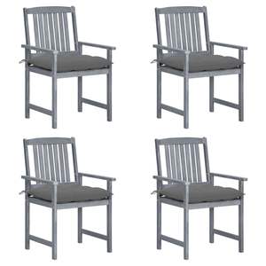 Ensemble de 4 chaises de patio grises avec finition gris délavé - Product Image 1