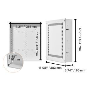 Kit Scatola di Gestione Cavi da Incasso a Parete da 17 Pollici, Contenitore Strutturato per Cavi e Accessori Multimediale con Accessori per la Gestione dei Cavi - Product Image 5