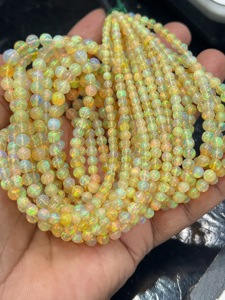 Collier de perles rondes lisses en opale d'Éthiopie naturelle AAA, de 4,5 mm à 7 mm, pour la fabrication de bijoux en opale précieuse, vente en gros, export, approvisionnement en vrac - Product Image 4
