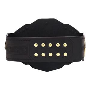 GLOWING NEON INDUSTRY Sporty High Waist Unisex <b>Wrestling</b> <b>Belt</b> Alloy Buckle Heat-Transfer Printed Black PU Strap Needle Detection - Product Image 3