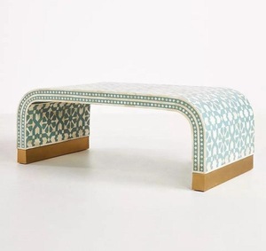 ILAHI's Bone Inlay Table Modern Design Agate Detailing Storage Portable Home Furniture - Product Image 3