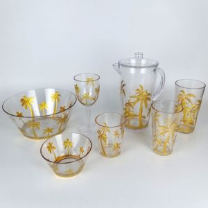 18 oz Outdoor <b>Plastic</b> Tumbler Elegant Palm Tree Design Vintage Style Premium <b>Drinkware</b> Party Home Use - Product Image 6