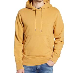 เสื้อฮู้ดสีเหลืองมัสตาร์ดสำหรับผู้ชาย ทรงปกติ ผ้าฝ้ายถัก สวมใส่สบาย มีกระเป๋าหน้า เหมาะสำหรับใส่ในฤดูใบไม้ร่วง - Product Image 1