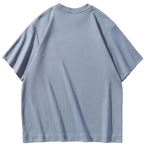 เสื้อยืดคอตตอน 100% คุณภาพสูง ทรงหลวม สไตล์วินเทจ สำหรับผู้ชาย  แบบเรียบง่าย สตรีทแวร์  รับสกรีนโลโก้ ไซส์ใหญ่  ผ้าถัก - Product Image 4