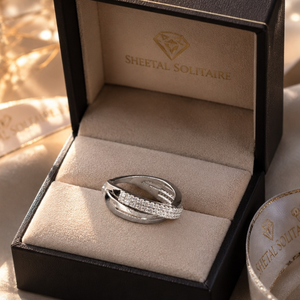 Elegant 0.47 TCW Diamond <b>Ring</b> | 14K White Gold <b>Open</b> Top Designer <b>Ring</b> for Women | Sparkling Everyday Wear Fine Jewelry Gift - Product Image 2