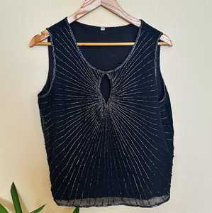 เสื้อเบลาส์แฟชั่นงานทำมือลูกปัดปักลายรูปดาวสไตล์โนวาสำหรับผู้หญิง - Product Image 3