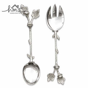 Ensemble de couverts jetables en laiton doré à manche floral, longs, durables, élégants et décoratifs pour la table - Product Image 2