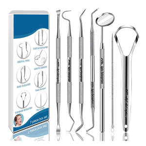 Herramientas Dentales Profesionales, Kit de Higiene Bucal, Estuche con Raspador de Dientes de Acero Inoxidable, Limpiador de Placa y Sarro - Product Image 1
