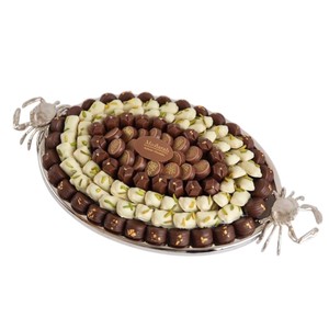 Plateau à chocolats en métal plaqué or de qualité supérieure, élégant et décoratif, idéal pour offrir et pour les célébrations. - Product Image 6