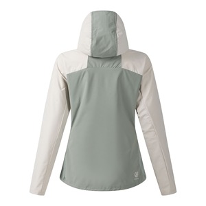 Veste coupe-vent à capuche pour femme, à blocs de couleur, manches longues, fermeture éclair, en polyester, pour l'automne - Product Image 5