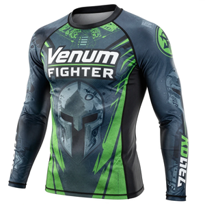 Factory Sale Custom <b>Compression</b> MMA Rash Guard Breathable Spandex Nylon Fabric Sublimated Printed <b>Compression</b> Rash Guard - Product Image 2