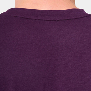 T-shirt en coton violet pour homme, manches courtes, col rond, coupe décontractée, longueur normale, imprimé avec un motif de lettres - Product Image 5
