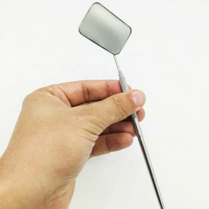 Eyelash Extension <b>Mirror</b> <b>Square</b> Shape Silver Shiny Stainless Steel Private Label Single Side Used <b>Mirror</b> Diamond Grip handle - Product Image 5