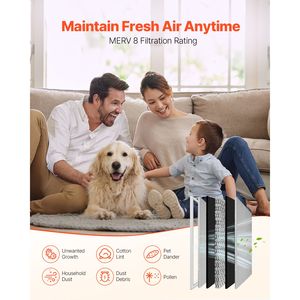 Filtro per Fornace AC/HVAC in Alluminio 16x25x1 Pollici, MERV 8, Lunga Durata, Riutilizzabile, Elettrostatico, per Casa e Ufficio, in PP - Product Image 4