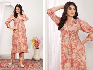 Collection de Kurti-Pant imprimés en rayonne et chanderi de bonne qualité pour femme, fabriqués par un fournisseur indien à prix de gros. - Product Image 4