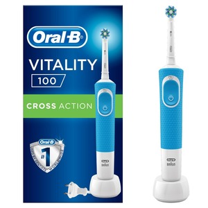 Offre spéciale <span class=keywords><strong>Brosse</strong></span> à dents électrique rechargeable <span class=keywords><strong>Oral</strong></span> <span class=keywords><strong>B</strong></span> <span class=keywords><strong>Vitality</strong></span> 100 Cross Action avec tête de <span class=keywords><strong>brosse</strong></span> ronde pour un nettoyage facile des dents - Product Image 1