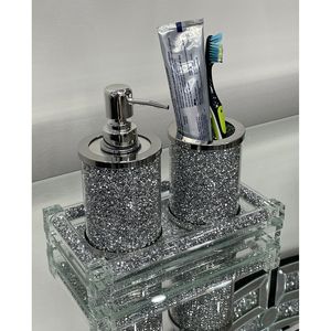 Ambrose 3 pezzi Set bagno Dispenser sapone porta spazzolino con vassoio - Product Image 4