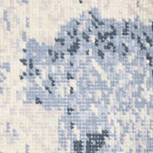 Tapis de zone personnalisé en laine tuftée à la main, écologique, antidérapant, à poils épais, bleu poudré ivoire, motif médaillon vieilli, pour hôtels, villas et salons - Product Image 3
