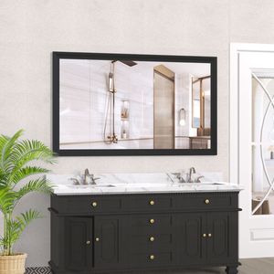 Modern Rectangle Bathroom <b>Mirror</b> 60\"x36\" Oversized <b>Large</b> Wall <b>Mirror</b> with Black <b>Frame</b> Decorative for Living Room or Bedroom - Product Image 5