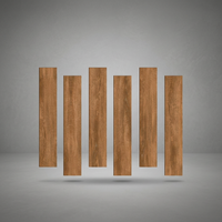 Dalles de sol en porcelaine imitation bois chevrons, couleur brun Latino, 200x1200mm, résistantes aux acides, antibactériennes, antidérapantes, design premium