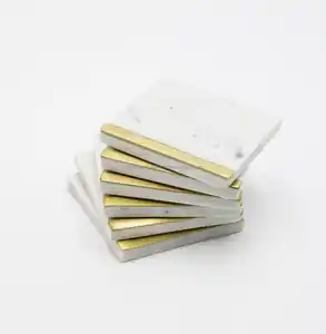 Sous-verres de luxe en laiton marbré Ensemble d'incrustation de pierre naturelle Carré blanc pour les mariages et la bière Garantie à bas prix - Product Image 1