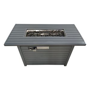 Tavolo da Esterno con Braciere a Propano in Acciaio, 25 H X 42 W, con Coperchio Grigio - Product Image 3