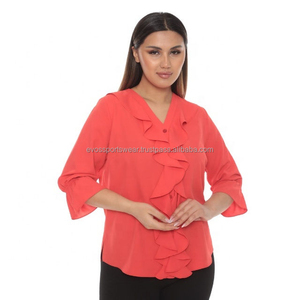 2025 Women <b>Blouses</b> Spring Plus Size Lady Short Sleeve Button Tops Hip Hop Style O-Neck Solid 100% Cotton Breathable Knitted - Product Image 1