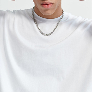 Men's Oversized <b>White</b> Short Sleeve O-Neck T-Shirt 100% Cotton Jersey Casual Fit Solid Color Blank Streetwear <b>Tee</b> <b>plain</b> t-shirts - Product Image 2