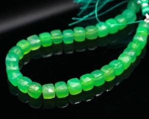 Wholesale Box Shape Green Color Chalcedony Factory <b>Direct</b> Sale Natural Stone <b>Beads</b> Handmade DIY Jewelry Loose Chalcedony <b>Beads</b> - Product Image 3