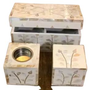 ชุดธูป bakhoor ทำด้วยมือพร้อมถาดคริสตัลเครื่องหอมมุกแม่ของตกแต่งบ้านของตกแต่งบ้านของอิสลามของขวัญแต่งงานใช้ในฤดูใบไม้ร่วงและศาสนา - Product Image 3