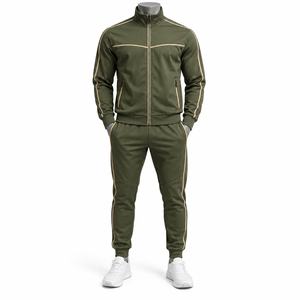 OEM Manufacturer Print Cut Hem Stacked <b>Sweat</b> Pants Set for Men Jogger Sets Hem <b>Top</b> 2 Piece Men Tracksuits Set - Product Image 2