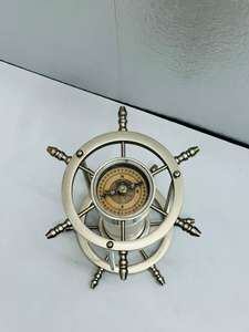 Reloj de arena 3D de 6.5'' con acabado de aluminio y níquel, brújula de doble cara, diseño de cruz, pieza de mesa de fundición de moda para fiesta de graduación - Product Image 2