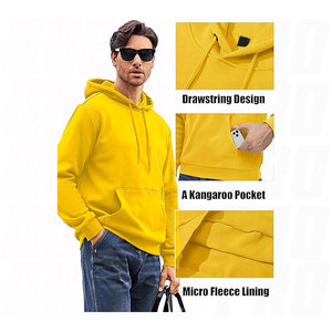 Sudadera con capucha para entrenamiento para hombre, ligera, con forro polar, con bolsillos delanteros, para hombre, impresión DTG DTF - Product Image 4