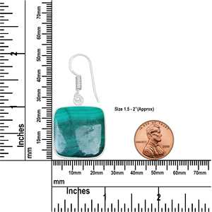 Pendientes Colgantes Minimalistas de Malaquita Natural con Baño de Plata, Joyería de Piedras Preciosas para Mujer, Regalo para Fiestas, Venta al por Mayor - Product Image 4