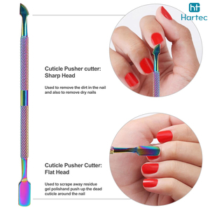 2 PCS Multi Color Cuticle Pusher and Cutter with Storage <b>Case</b>, Professional Nail Cuticle Pusher <b>Tool</b> Nail Polish Remover - Product Image 2