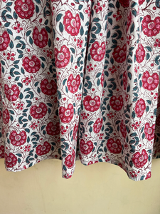 Tunique à imprimé floral, col mandarin, manches longues, imprimé floral, haut décontracté, col profond avec fermeture à cordon, imprimé à la main - Product Image 2