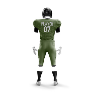 Ensembles de maillots et shorts de football américain personnalisés pour hommes et jeunes, 100 % polyester respirant, imprimés par transfert thermique, grandes tailles - Product Image 3