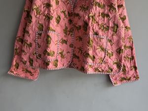 Manteau matelassé rose à imprimé tigre avec fermeture boutonnée et poches plaquées, vêtement d'extérieur décontracté pour femme, cadeau pour elle - Product Image 5