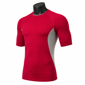 Camiseta de compresión de manga corta de secado rápido, ecológica y de alta calidad, personalizada para entrenamiento de gimnasio y fitness. - Product Image 4