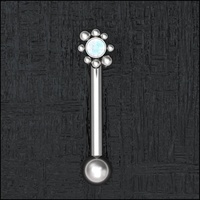 Piercing en Titane G23 pour Clitoris Vertical avec Opale, Barbell en L, Barbell VCH, Piercing VCH, Bijou Clitoridien