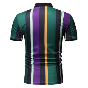 Camiseta Polo Personalizada de Manga Corta a Rayas, Corte Ajustado, Informal, Tejida, Transpirable, de Poliéster - Product Image 3