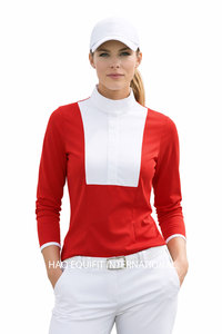 Equestrian <b>Base</b> <b>Layer</b> Shirt Women Mesh Breathable Horse Riding Tops <b>Long</b> <b>Sleeve</b> Show Shirt Perforated Riding Apparel OEM - Product Image 5