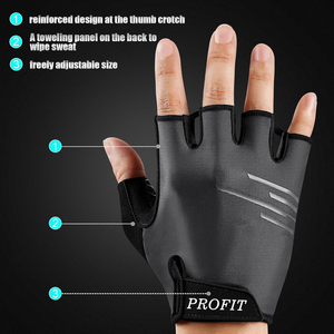 Gants de cyclisme mi-doigts unisexes respirants, antidérapants et absorbant les chocs pour le vélo, la gym et les sports de plein air – Fabricant OEM - Product Image 3