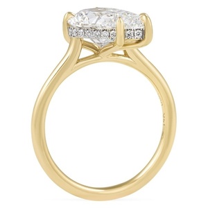 Bague de fiançailles solitaire en diamant poire de 2,82 carats en or jaune 14 carats, certifiée IGI, bague de mariage - Product Image 5