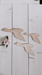 Ensemble de 3 oies en bois super belles sur le mur décoration de maison en bois décoration murale vide dans la maison. - Product Image 5