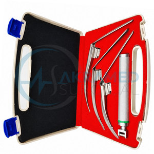 Ensemble de laryngoscopes à fibres optiques certifiés CE McCoy, lames flexibles 2 3 4 5 avec poignée, kit médical réutilisable en acier inoxydable - Product Image 2